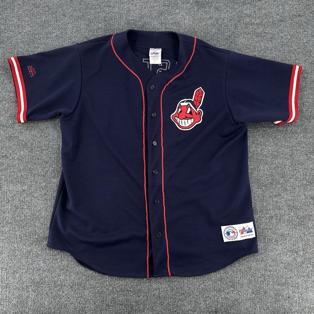 VTG Cleveland Indians David Justice #23 Majestic Baseball Jersey 90s MLB Size L